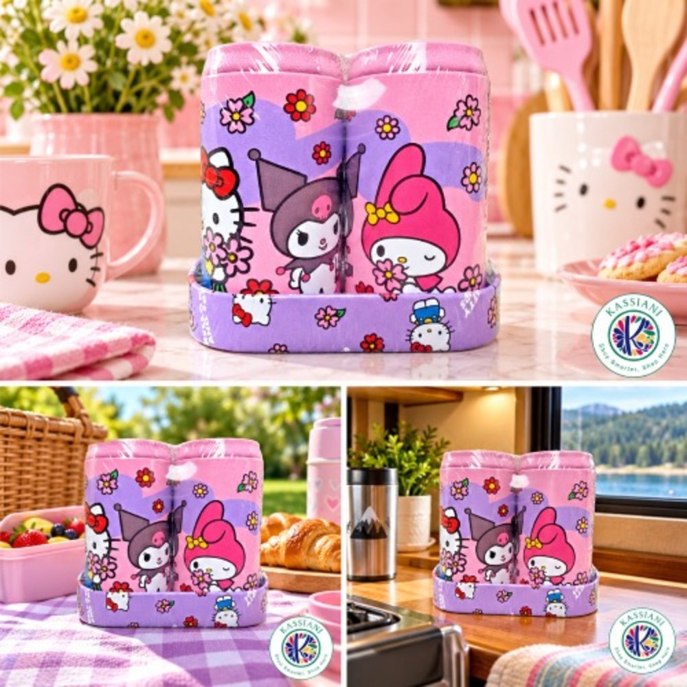 Sanrio Hello Kitty My Melody Kuromi Salt Pepper Shakers Tin Holder Sealed